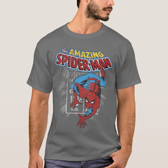 T-shirt Marvelhe Amazing SpiderMan Affiche de bande dessin (Devant)