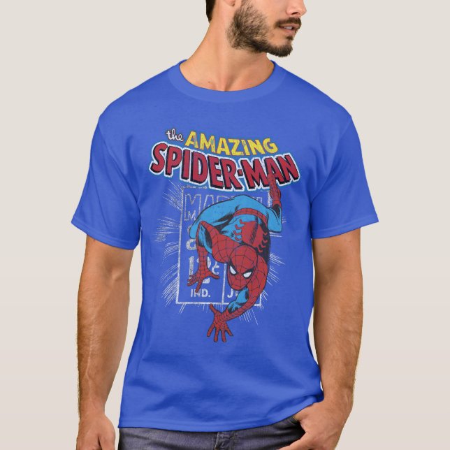 T-shirt Marvelhe Amazing SpiderMan Affiche de Bande Dessin (Devant)