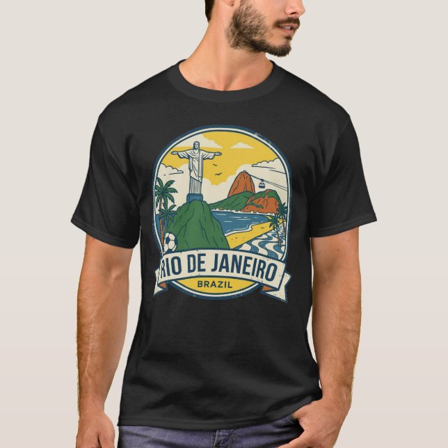 T-shirt Marvelous City: Rio Skyline, Beach & Football (Devant)