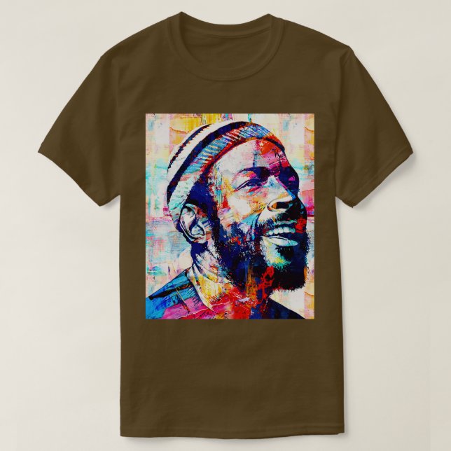 T-shirt Marvin Gaye Coussin de peinture Abstraite (Design devant)
