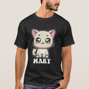 T-shirt Mary Cute Kitty Conception de chat pour filles Nom