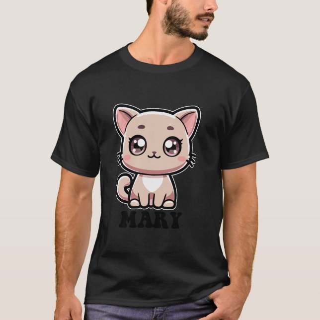 T-shirt Mary Cute Kitty Conception de chat pour filles Nom (Devant)