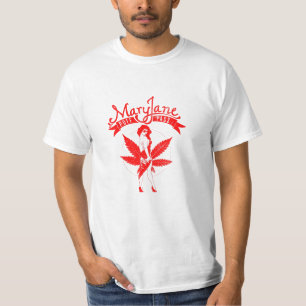 T-shirt Mary Jane Puff Pass OEuvre d'art féminine rouge