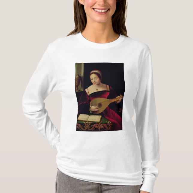 T-shirt Mary Magdalene jouant le luth (Devant)