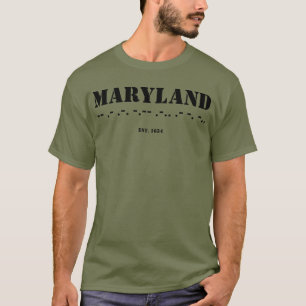 T-shirt Maryland Code Morse Est 1634 Militaire
