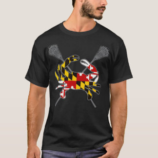 T-shirt Maryland Crab Lacrosse Crossed Stick MD Drapeau Ma