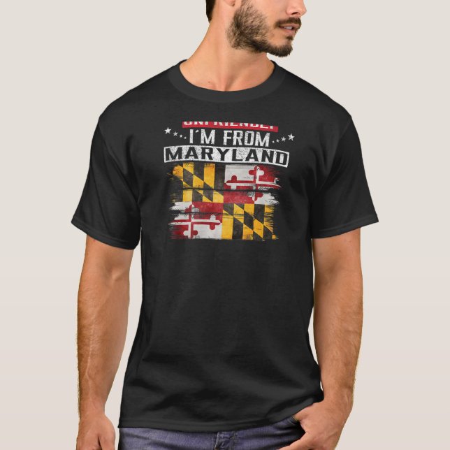T-shirt Maryland Drapeau Je ne suis pas hostile Je suis du (Devant)