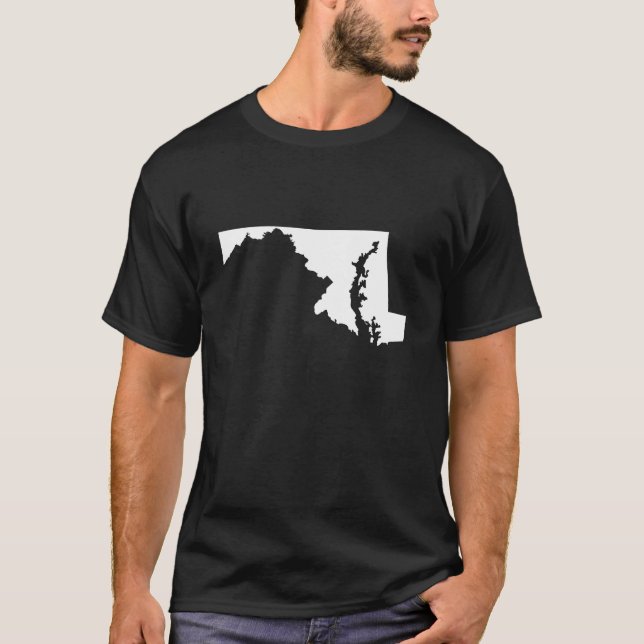 T-shirt Maryland en blanc et noir (Devant)