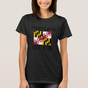 T-shirt Maryland Est 1778 Vintage Maryland Flag Pride