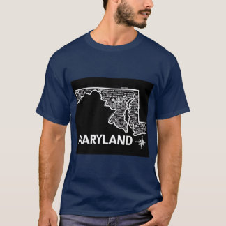 T-shirt Maryland Map Oversized