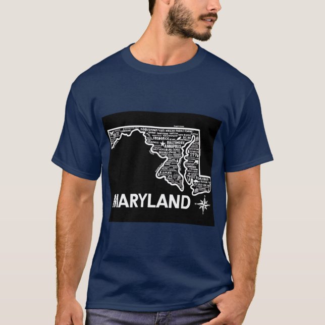 T-shirt Maryland Map Oversized (Devant)