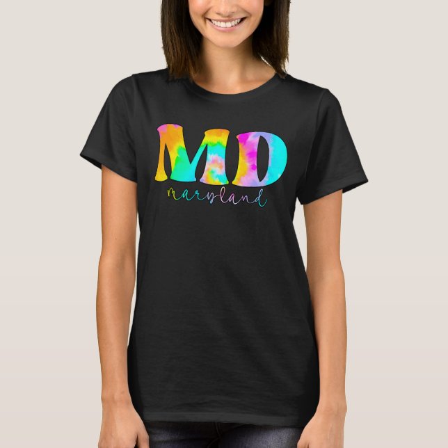 T-shirt Maryland Md Tie Dye (Devant)