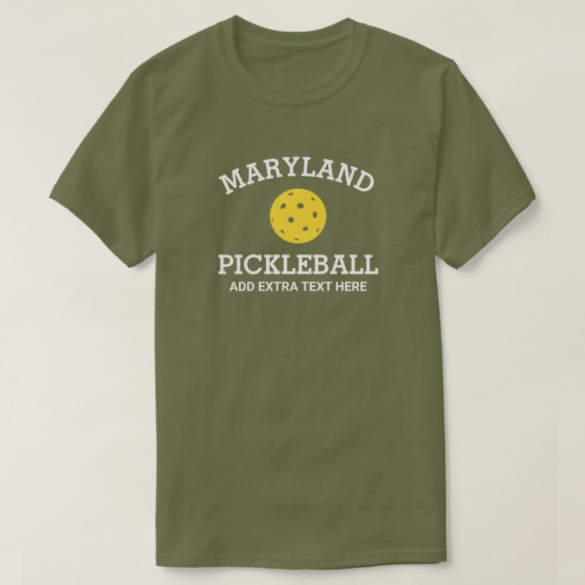 T-shirt Maryland Pickleball Ajouter un club Nom du partena (Design devant)