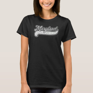 T-shirt Maryland Retro Basball Style Hommes Vintages Femme