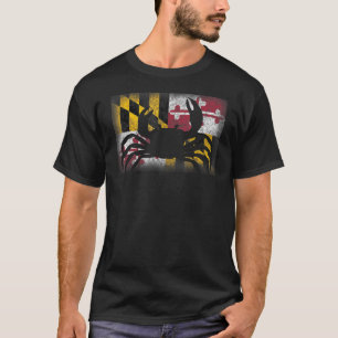 T-shirt Maryland State Drapeau Crabe mignon Souvenir