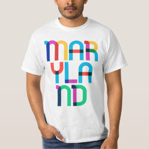 T-shirt Maryland Vintage Retro Pop Art 80s Rainbow