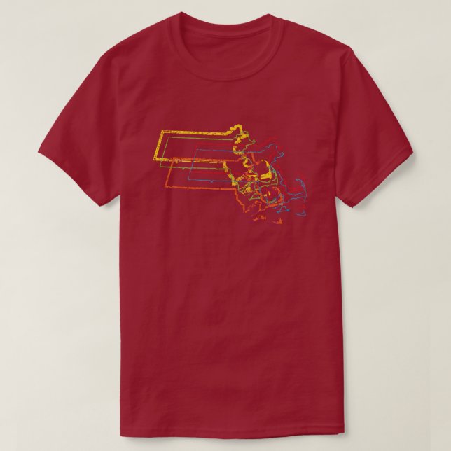 T-shirt masachusetts flou de fierté (Design devant)
