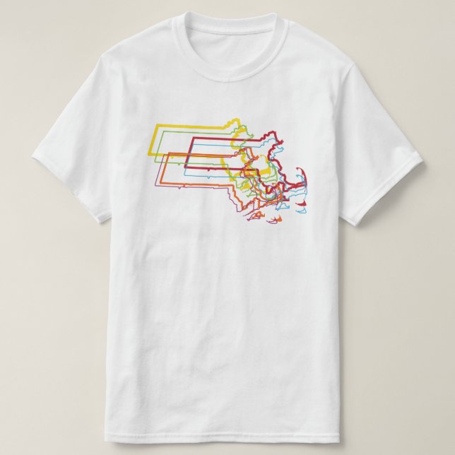 T-shirt masachusetts flou de fierté (Design devant)