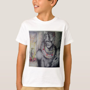 T-shirt Masaï Mère & Enfant avec Lion Art Imprimer/Graphiq