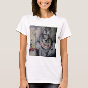 T-shirt Masaï Mère & Enfant avec Lion Art Imprimer/Graphiq