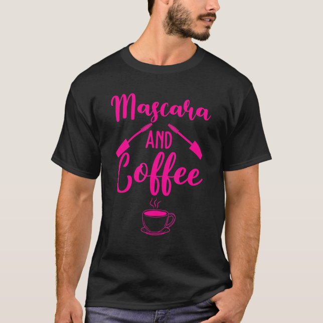 T-shirt Mascara et café pour femmes filles Cosmetologie 4 (Devant)