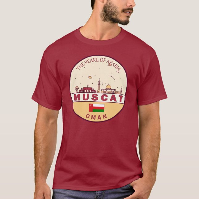 T-shirt Mascate Oman City Skyline Emblem (Devant)