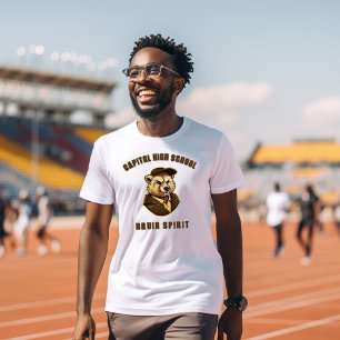 T-shirt Mascot Bruin   Brown & Gold - Équipe de l'école Co