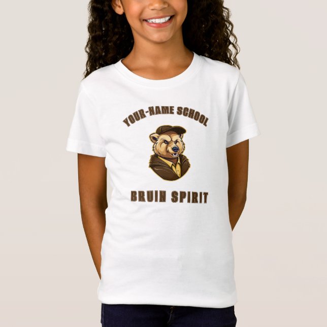 T-Shirt Mascot Bruin | Brown & Gold - Équipe de l'école Co (Devant)