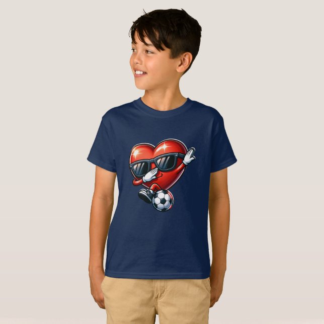 T-shirt Mascotte Cool Soccer Heart (Devant entier)