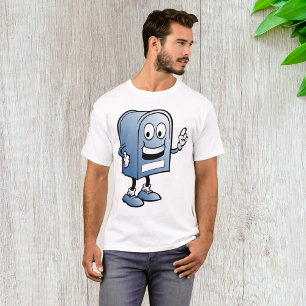 T-shirt Mascotte de boîte aux lettres joyeux bleu caractèr