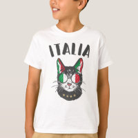 Mascotte de chat de football d'Italie Drapeau de f