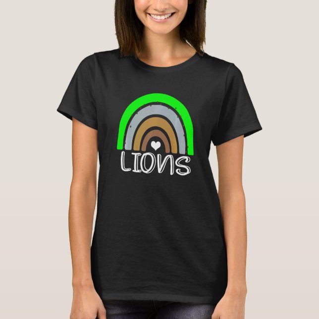 T-shirt Mascotte de l'école Boho Rainbow Lions (Devant)