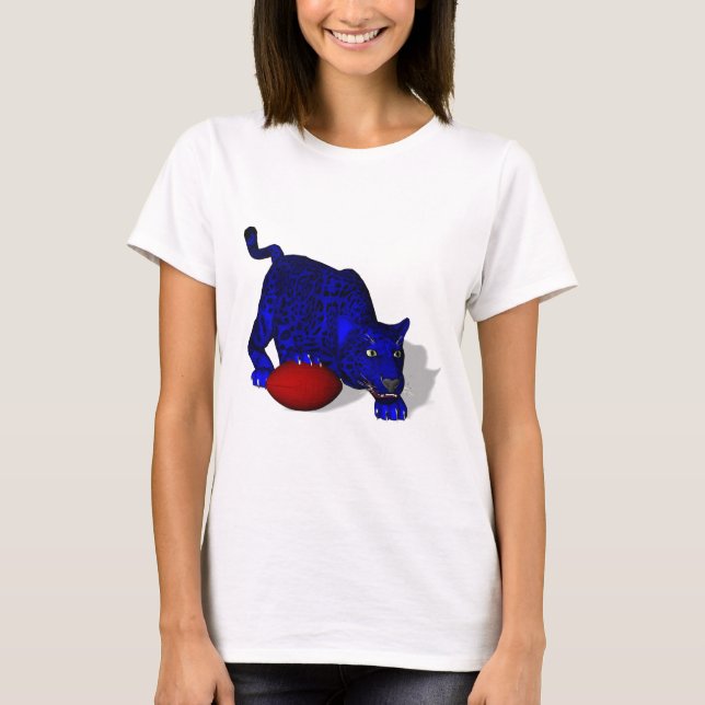 T-shirt Mascotte de panthère bleue (Devant)