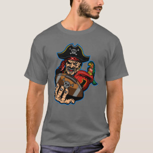 T-shirt mascotte de pirate en tenue de balle