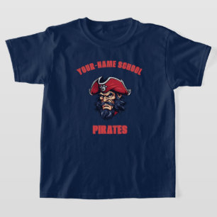 T-shirt Mascotte de pirate PERSONNALISÉE   Red - Équipe du