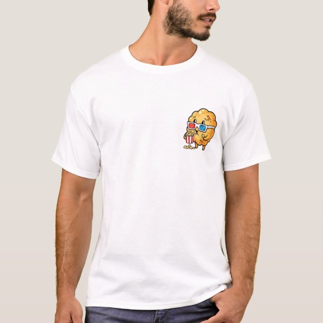 T-shirt Mascotte de pop-corn de cinéma 3D (Devant)