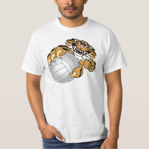 T-shirt Mascotte de tigre jouant au volleyball