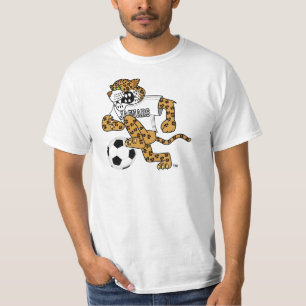 T-shirt Mascotte d'école de Jaguar jouant au football