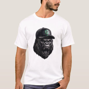 T-shirt Mascotte Gorille en Argent Métallisé