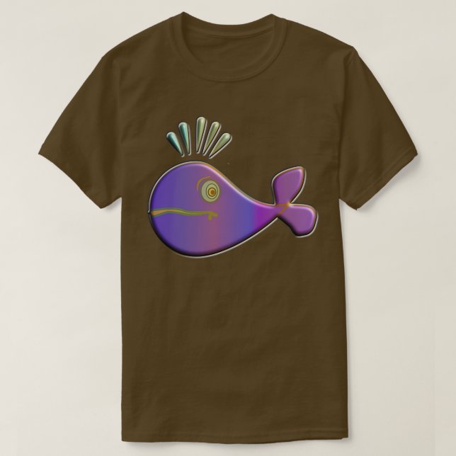 T-shirt Mascotte océanique de baleine douce (Design devant)