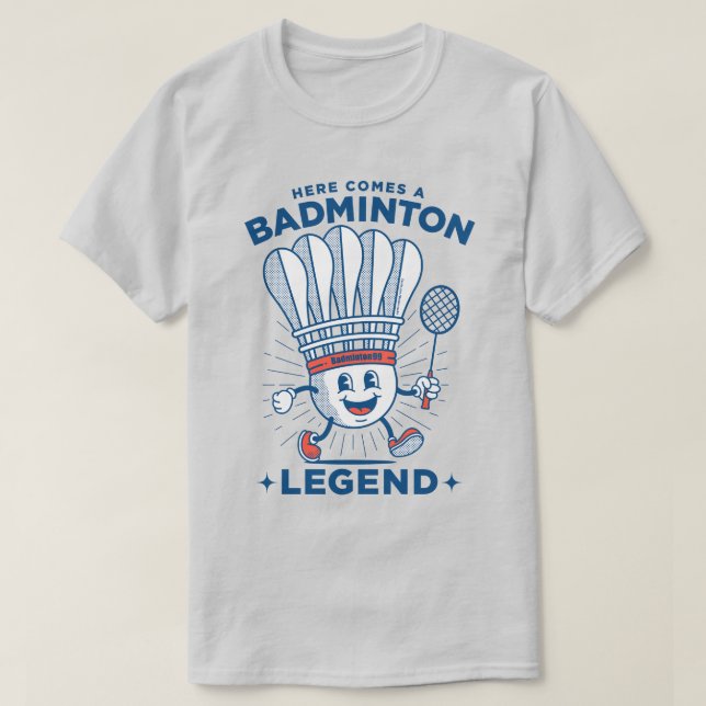 T-shirt Mascotte "Voici une légende du badminton" (Design devant)