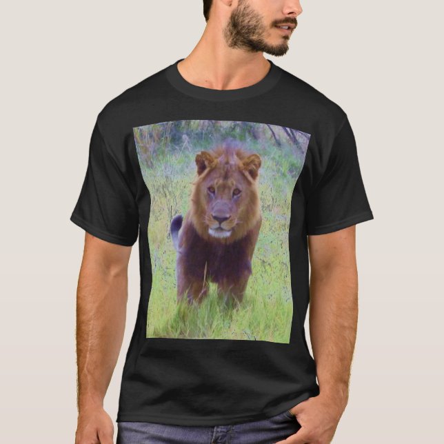 T-shirt masculin de lion (Devant)