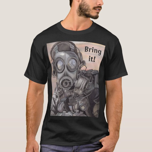 T-shirt masculin pour préparer la guerre en cas de (Devant)