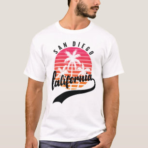 T-Shirt masculin Retro Sunset de San Diego, Califo