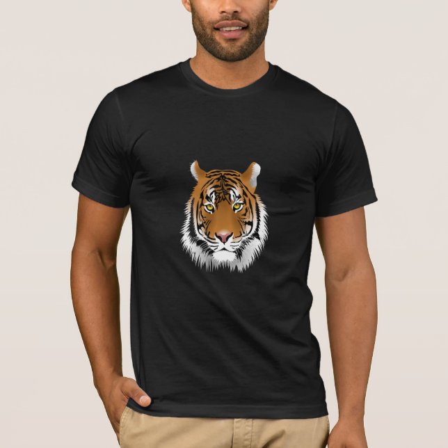 T-shirt masculine basique superbe doux - Tigre (Devant)