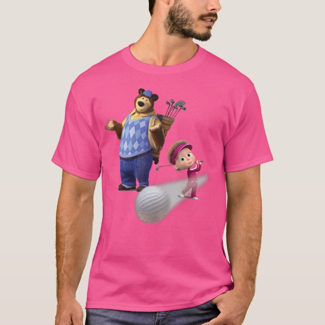 T-shirt Masha Et L'Ours Golf Time (Devant)
