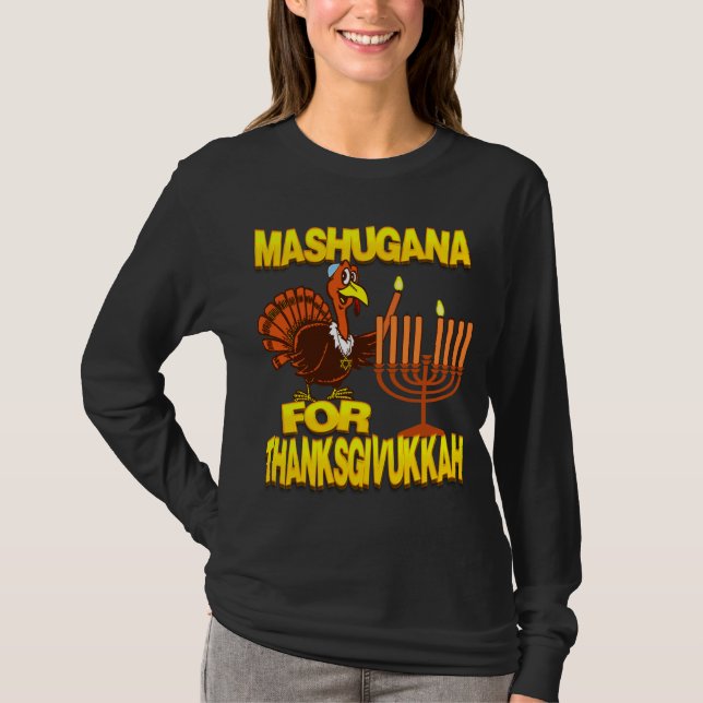 T-shirt Mashugana pour la chemise de Thanksgivukkah (Devant)