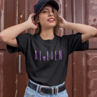 T-shirt Mashup de l'IA et alien minimaliste et humoristiqu