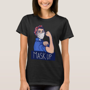 T-shirt Mask Up Restez en sécurité Rosie Riveter