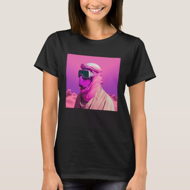 T-shirt Masked Arab in a Vaporwave Desert Retrowave style (Devant)